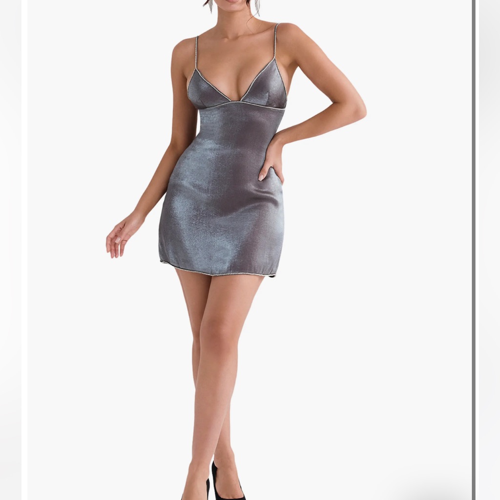 House Of Cb London Maisie Satin Minidress